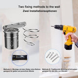 Föhnhouder roestvrij staal, haardrogerhouder zonder boren, zelfklevende houder, glanzend gepolijst roestvrij staal (föhnhouder)