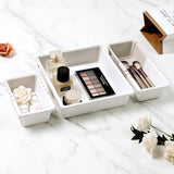 Set van 5 kledingkastorganizerladen, opvouwbare ladeorganizerkleding, organizersysteemgarderobe voor make-up, bureau, kantoor, badkamer, badkamer, melkwit