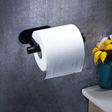 Toiletpapierhouder zonder boren, zelfklevende toiletpapierrolhouder, roestvrijstalen toiletrolhouder, toiletrolhouder, toiletrolhouder, papierhouder voor keuken en badkamer, zwart