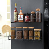 Koelkastrek, magnetisch, kruidenrek, zonder boren, met afneembare haken, hangend, metaal, keukenrek, organizer voor koelkast, set van 2