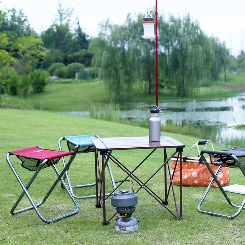 Campingkruk, klapkruk, licht en inklapbaar, opvouwbare kruk voor vissen, picknick, outdoor, rood, L