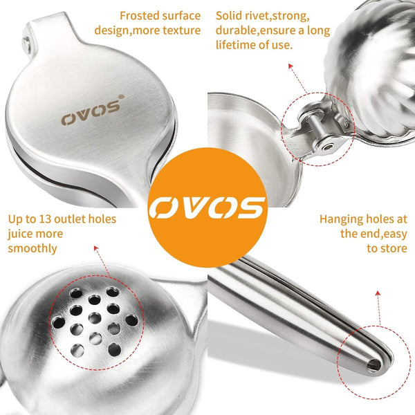 citruspers sappers limoen citrusvrucht handpers sapcentrifuge citruspers anti-bijtmiddel, vaatwasmachinebestendig roestvrij staal 18/8, Ø 7 cm