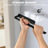 1 x keukenrolhouder, wandpapierrolhouder met 2 magnetische haken voor rolpapier, handdoeken, huishoudfolie, kopjes (zwart)