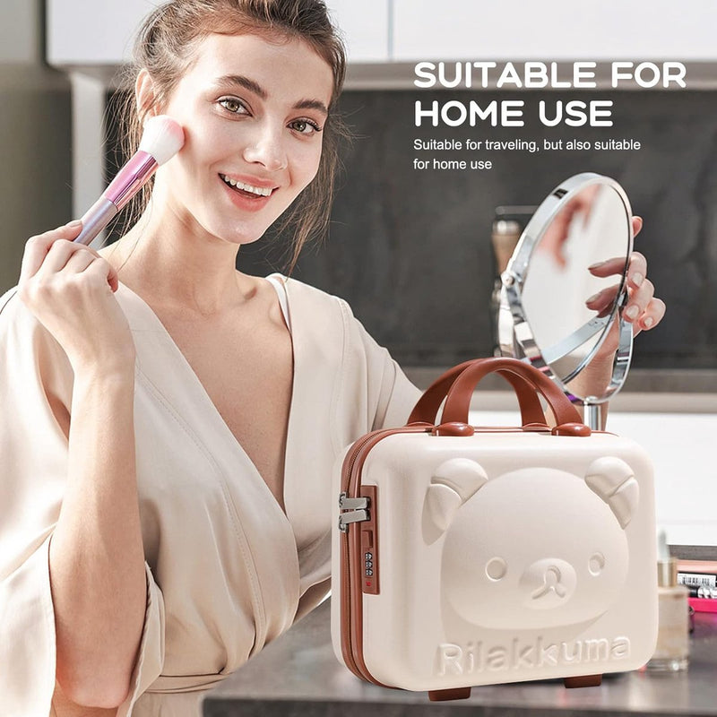 Cosmeticakoffer voor op reis, make-uptas, organizer, beautycase, harde schaal, klein, draagbaar, cosmeticatas voor op reis, waterdicht en slijtvast, beautycase, toilettas, meisjescadeau