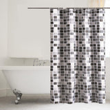 Waterdicht vuilafstotend douchegordijn, mozaïek baddouchegordijn, wasbaar douchegordijn, met 8 haken, voor badkamer, toiletten (120 x 180 cm, mozaïekpatroon)