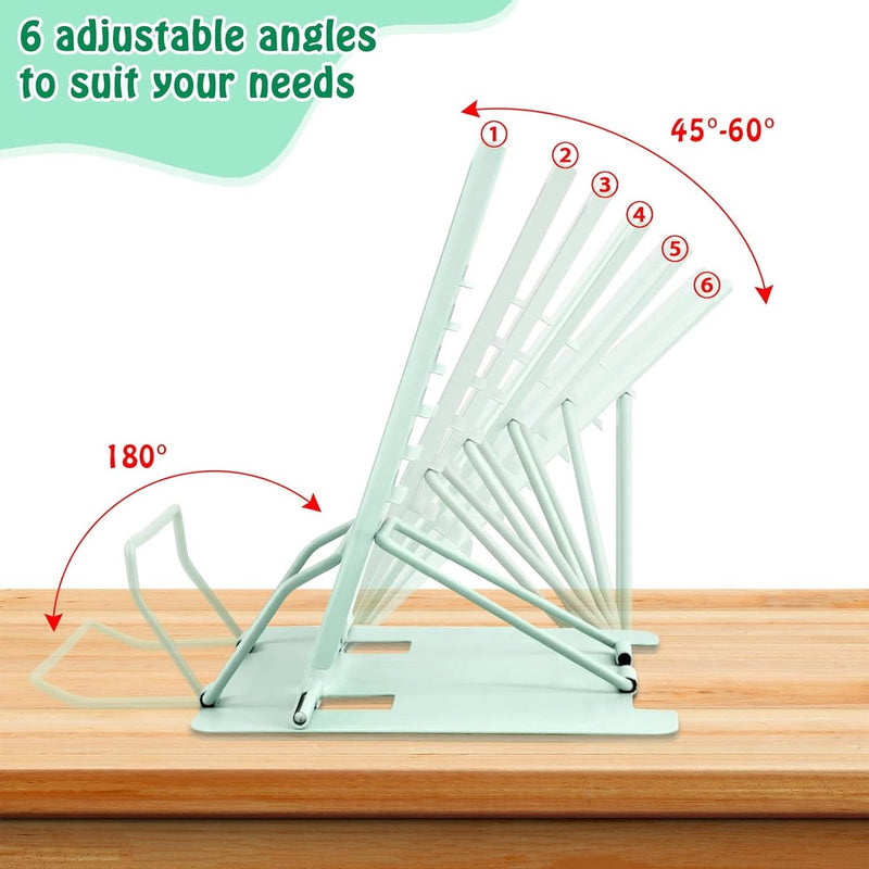 Boekenstandaard, metaal, verstelbare boekenhouder, leesstandaard, boekensteun voor kinderen, voor het vasthouden van spreekontwerpen