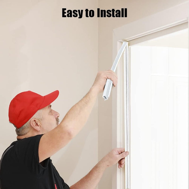 Roomdeurafdichting, deurafdichting, wit, 10 m, deurafdichting, tegen tocht, deurrubber, 4 mm groefbreedte 7 mm groefdiepte 12 mm vouwhoogte