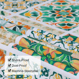 Tafelkleed rechthoekige geometrie, Boheems, waterafstotend, tafelkleed, decoratie, polyester tafelkleed voor keuken, feesten, lente/zomer (153 x 213 cm)