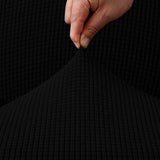 krukhoes, jacquard hoes, bekleding voor poef, voetenbank (zwart)