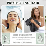 Set van 2 microvezelhanddoeken, microvezelhaarhanddoek, pluizige microvezelbadhanddoek, microvezelhanddoeken voor haar, zachte en absorberende douchedoeken, 50 x 100 cm, donkergrijs