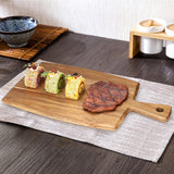 Snijplank van acaciahout, houten plank, kaascharcuterieplanken, 43 x 25 cm, keukensnijplank, houten snijplanken, vleesserveerplank, snijplank, kaasplank, houten snijplanken met handvat