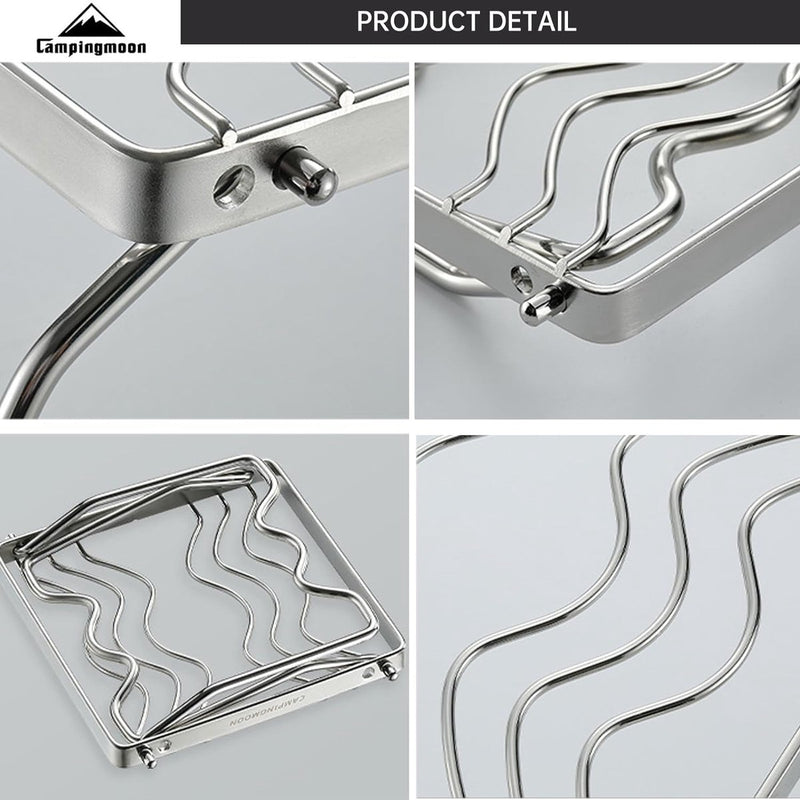 Campingmoon Mini kampvuur opvouwbaar grillrooster 304 roestvrij staal draagbaar met draagtas op poten