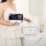 Hangende toilettassen voor dames, Dizdvizd Reistoilettas Grote waterdichte make-uptas Roze-Cat