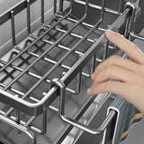 Keukenrekken, keukenrekken, hangend, keukenrek aan de muur, keukenrek, smal, keukenrek, hangend, keukenrek, klein, gootsteenorganizer, keukenrek, wandrek, spoelbakorganizer (grijs)