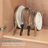 Pannenhouder, kastinzet voor 5 pannen, praktische keukenorganizer voor pannen en deksels van metaal, chroom