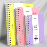 A5 notitieblok, notitieboek, spiraalgebonden notitieboeken, 300 vellen/150 pagina's om te schrijven, 100 g/m² college-gelinieerd papier, pvc-hardcover, 14,5 x 21 cm, lila