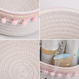 Set van 4 opbergmanden, opbergmanden, gevlochten katoenen touw, katoenen touw voor kinderen, gevlochten stapelbare decoratieve mand voor kinderkamer, woonkamer, badkamer (geschenkverpakking, ster