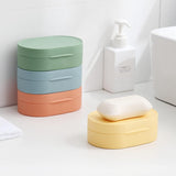 4 stuks waterdichte zeepbakjes met deksel, draagbare reiszeepdoos, kleurrijke creatieve zeepdoos, kunststof zeepbox voor zakenreizen, toerisme, fitnessstudio, zwembad, geel, roze, blauw, groen