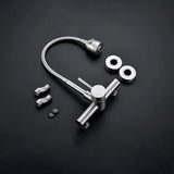 Wandmontage, keukenkraan, roestvrij stalen waterkraan, 360 graden draaibaar, uitloop, mengkraan met één hendel, mengkraan + 2 straalsoorten, spoelbakarmatuur, mengkraan met één hendel