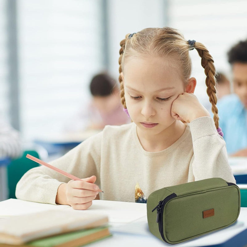 XXL Etui Oxford pennenetui met ritssluiting, enkele etui, pennenetui, organizer voor tieners, jongens en meisjes