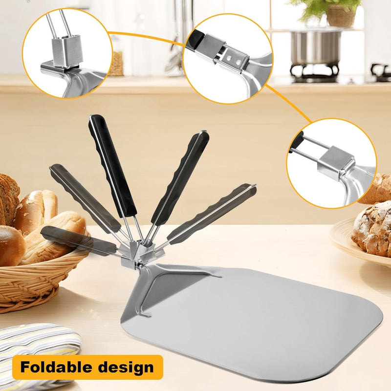 Pizzaschep 12 inch met praktisch inklapbaar handvat, pizzaschep aluminium, pizzaschep voor grill, oven, pizzasteen