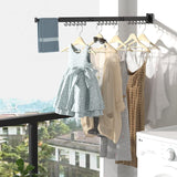 Intrekbare kledingdroger, wandmontage met handdoekenrek, ruimtebesparend opvouwbaar, sterk laadvermogen voor balkon, wasruimte, badkamer, terras en slaapkamer (zwart, 3X)