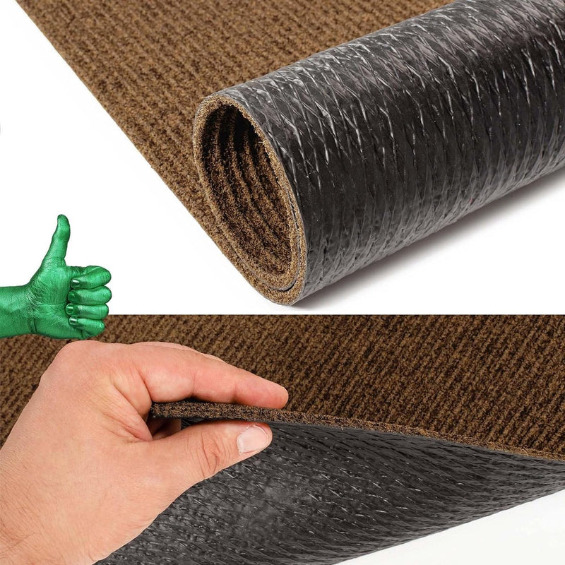 Vloerkleed, voetmat, vuilvangmat, voetveger, deurmat, gestreept, maat 40 x 60 cm, lichtbruin