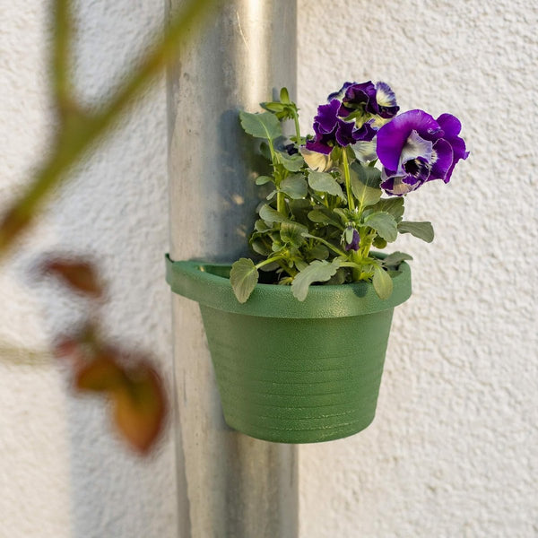 Regenpijp, bloempotten, praktische en eenvoudige upgrade van alle regengoten, past tot een diameter van 14 cm, groen, 3 stuks