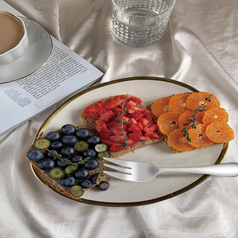 24 stuks 14,5 cm taartvorken, dessertvorken, roestvrij stalen set