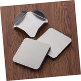 Set van 6 vierkante stalen placemats met antisliponderzetters van roestvrij staal