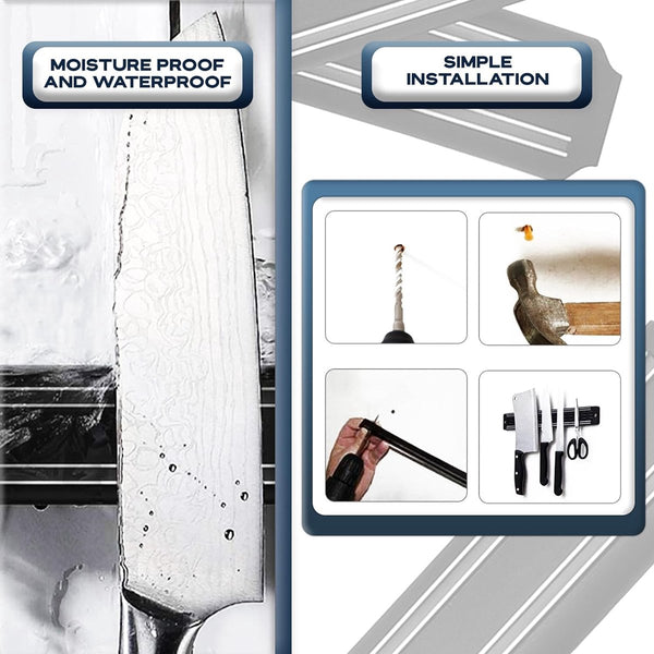 Magneetstrip meswand 2 stuks 33 cm meshouder magneetmes magneetstrip messenstrip magneetmes magneetrail magnetische meshouder