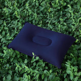 Opblaasbaar kussen, 2 stuks, campingkussen, reiskussen, flocking, zitkussen voor strand, outdoor, wandelen, blauw, 42 x 29 cm