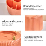Cosmetica-make-uporganizer, 360 graden draaibare kwastenorganizer, cosmeticarek, multifunctioneel, cosmetica-organizer voor commode, slaapkamer, badkamer (oranje)
