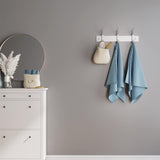 Kledinghaken, 3 haken, garderobelijst, roestvrij staal, geborsteld, voor jassen, jurken, tot 20 kg belastbaar, haaklijst voor hal, voorkamer, 22 cm (zilver, 2 stuks)