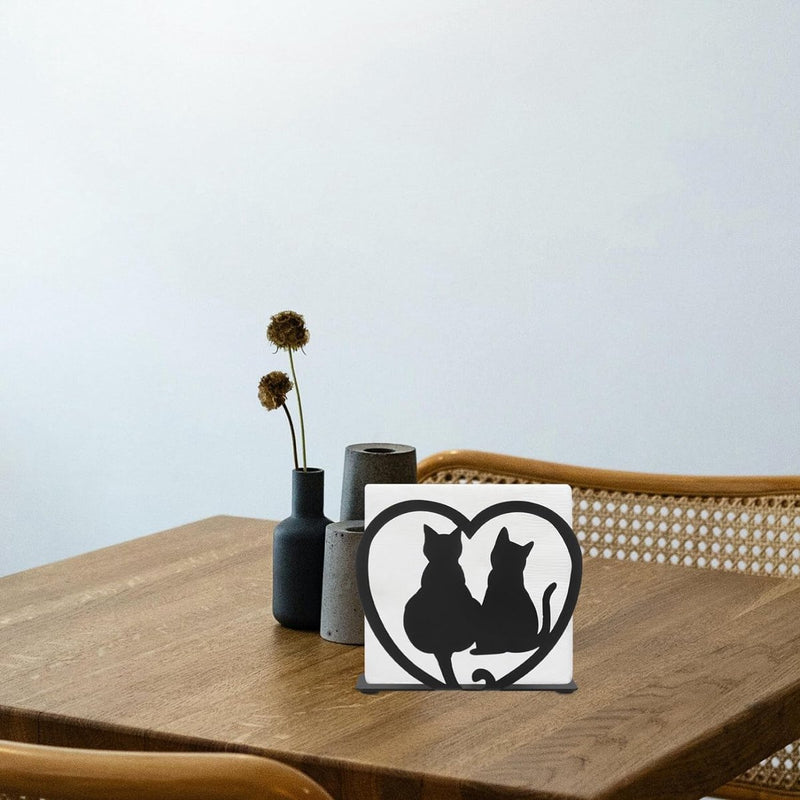 Verticale IJzeren KattenServethouder Vrijstaande Zakdoekdispenser Dierlijk Schaduw Servethouder Metalen Servethouder Organizer Voor Thuis Keuken Restaurant Picknick