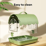 Vogeltransportrugzak met zitstang, reisvogelkooitas, licht met schaduwafdekking, kijkvenster voor papegaaien, kleine valkparkieten en andere vogels van vergelijkbare grootte (groen)