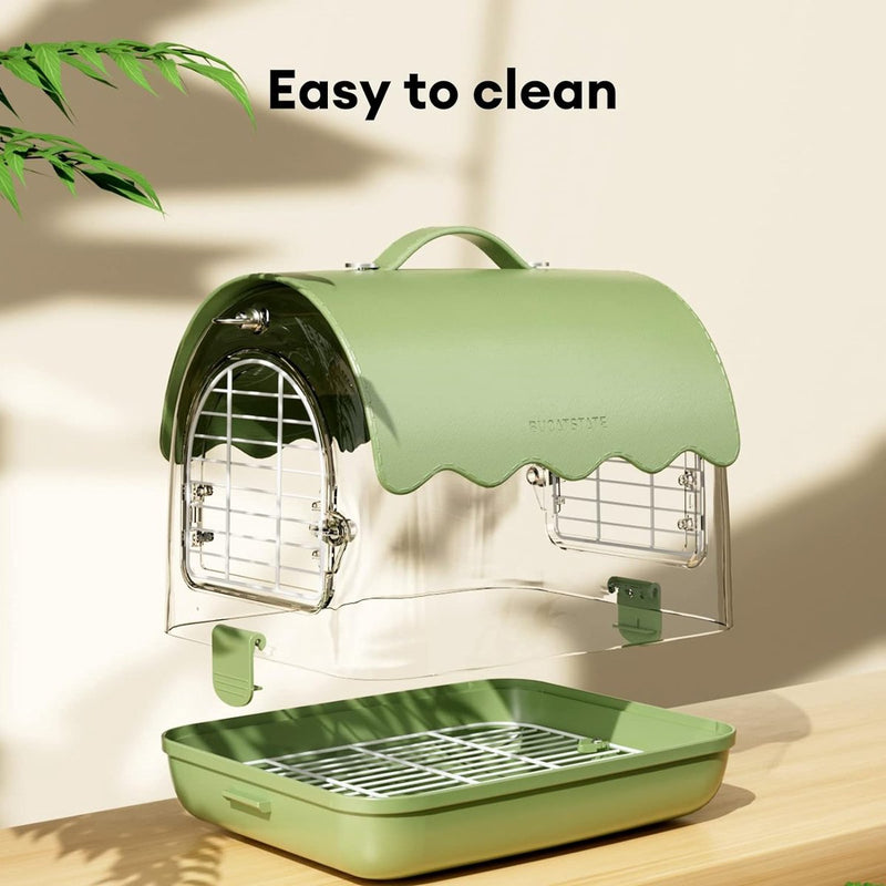 Vogeltransportrugzak met zitstang, reisvogelkooitas, licht met schaduwafdekking, kijkvenster voor papegaaien, kleine valkparkieten en andere vogels van vergelijkbare grootte (groen)