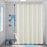 Douchegordijn, wasbaar, textiel, polyester, badgordijn met 12 douchegordijnringen, waterdicht, voor douche en bad, 183 x 183 cm, wafelpatroon, beige