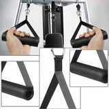 Set van 5 Lat Pull-handgrepen, kabeltrekhandgrepen, handgrepen voor weerstandsbanden, enkele handgreep, kabeltrekker, handgrepen voor fitnessbanden, voor training op de katrol, kabeltrekker of Power Tower (zwart)