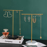 Sieradenstandaard, halskettinghouder, T-stang, geplateerde metalen tafelsieradenorganizer voor het ophangen van sieraden B