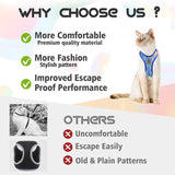 Supet Kattentuig en Lijn Set Escape Safe Kittentuigje Verstelbare Kattenvest Harnas met Reflecterende Strips Universele Kattenlijn en Harnas voor Katten Puppy's