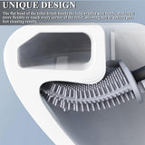 Siliconen toiletborstel met platte en flexibele kop, toiletborstels en houder, zwart, toiletborstel Siliconen toiletborstel voor badkamer en toilet