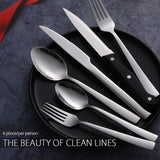 Bestekset voor 6 personen, 36-delig roestvrij staal, bestek incl. messen, vork, lepel, steakmessen, spiegelgepolijst, vaatwasmachinebestendig
