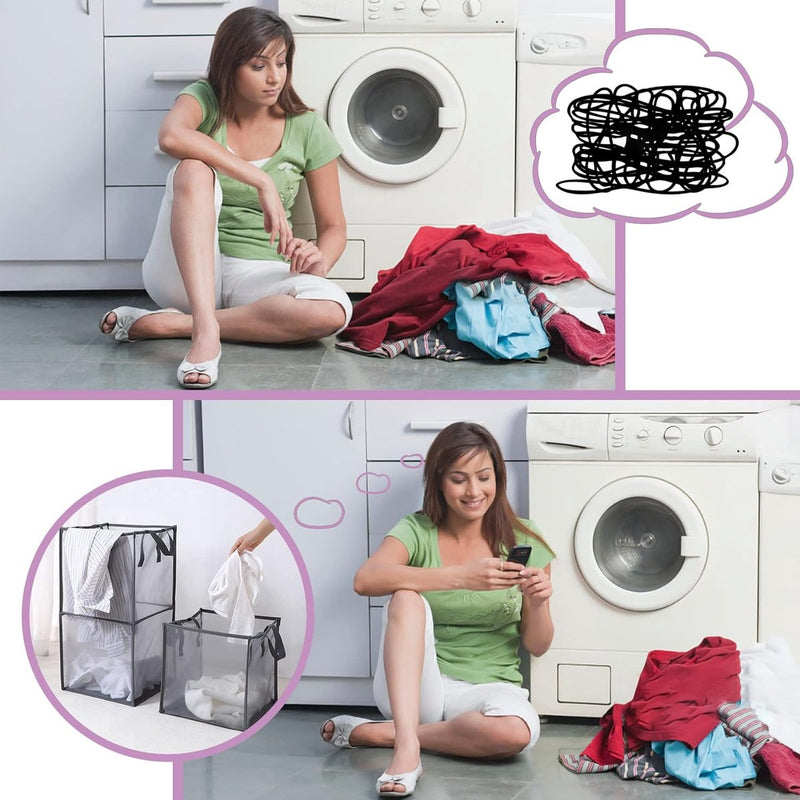 Wasmand, opvouwbare wasmand, waskist, wasbox, mandenopslag, wassorteerder, pop-up wasmand, speelgoedorganisator voor kinderen, opbergtas met handvat (klein)