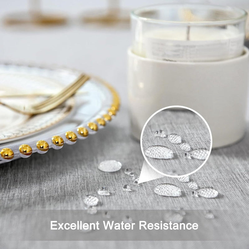 Tafelkleed in linnenlook, onderhoudsarm, afwasbaar, vuilafstotend, in diverse kleuren en maten, lichtgrijs, rechthoekig 130 x 220 cm