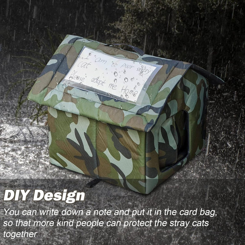 Kattenhuis voor buiten Winterbestendig, opvouwbaar, waterdicht en warm Kattengrothuis met verwijderbaar kussen voor zwerfdieren