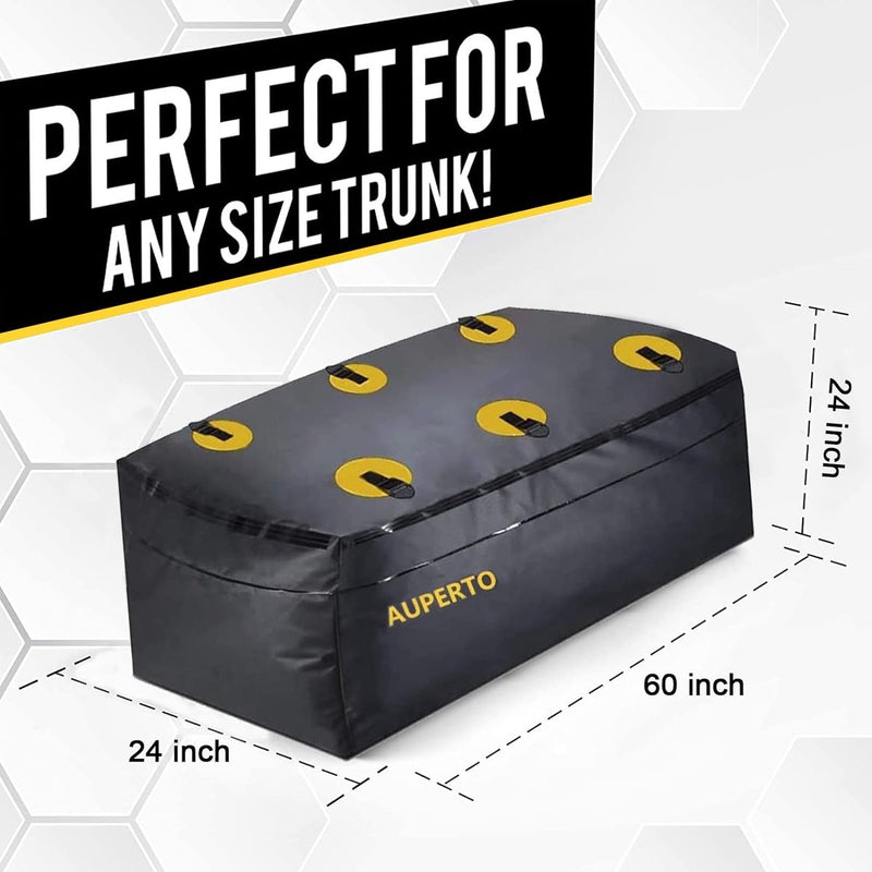 Dakkoffer, opvouwbare dakkoffer, 15 kubieke voet waterdichte auto-opbergdoos voor met of zonder bagagedrager, reis- en bagagevervoer, auto's, bestelwagens, SUV's, zwart