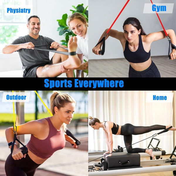 Weerstandsbanden, fitnessbanden met 3 weerstandsniveaus, weerstandsbanden met deuranker en handgrepen, fitnessbanden voor fitness/yoga/krachttraining voor mannen en vrouwen