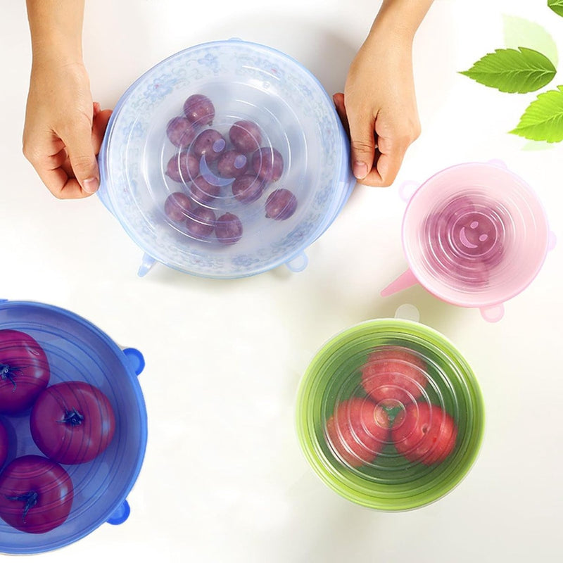 18-delige siliconen dekselset - herbruikbare siliconen deksels voor potten - extra scheurbestendig en rekbaar, geschikt voor de meeste containers - premium deksels voor blikjes en kommen