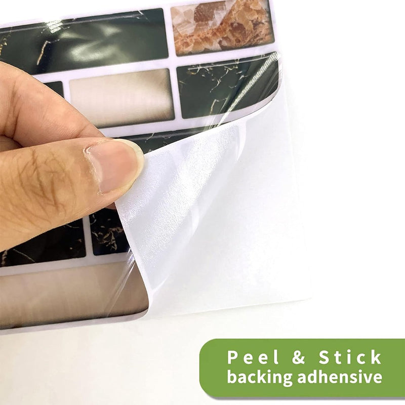 Tegelstickers mozaïek wandtegels muursticker zelfklevende decoratieve tegelstickers voor keuken badkamer, peel en stick 27 stuks (10 x 20 cm)